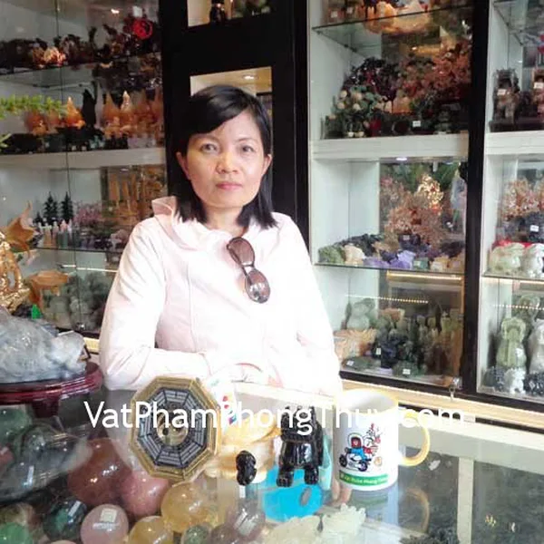 Chị Phượng - khách hàng mua Tỳ hưu Bắc Kinh đen chuẩn BKD-S, Thiềm thừ Hoàng long GM022, Bát quái âm dương K1218, Tỳ hưu vẩy rồng Hắc ngà lưng đệm ngọc S6065