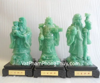 Tam đa phước lộc thọ vàng kim sa đế gỗ trung bộ rời- Tam Tinh Cống Chiếu FLN115