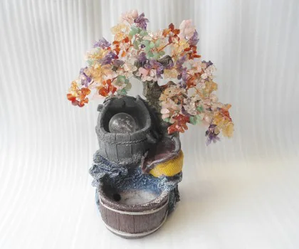Cây thạch anh 6 màu nhỏ, phong thủy luân HCA254