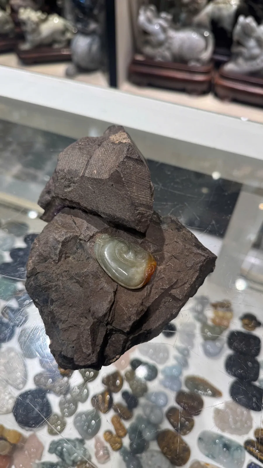 Ngọc bội may mắn Phỉ Thúy xanh đậm A+++ (8.8g) S6505-S4-3696